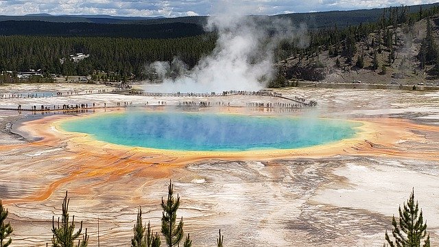 Gratis download Grand Prismatic Spring Yellowstone - gratis foto of afbeelding om te bewerken met GIMP online afbeeldingseditor