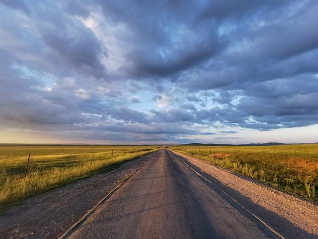 Free download grassland autumn highway sunset free picture to be edited with GIMP free online image editor