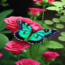 green butterfly and rose wallpaper  screen for extension Chrome web store in OffiDocs Chromium
