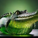 Green crocodile  screen for extension Chrome web store in OffiDocs Chromium