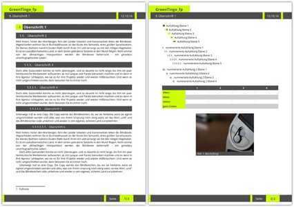 Download gratuito GreenTinge - Writer Vorlage Writer Template DOC, XLS o PPT template gratuito da modificare con LibreOffice online o OpenOffice Desktop online