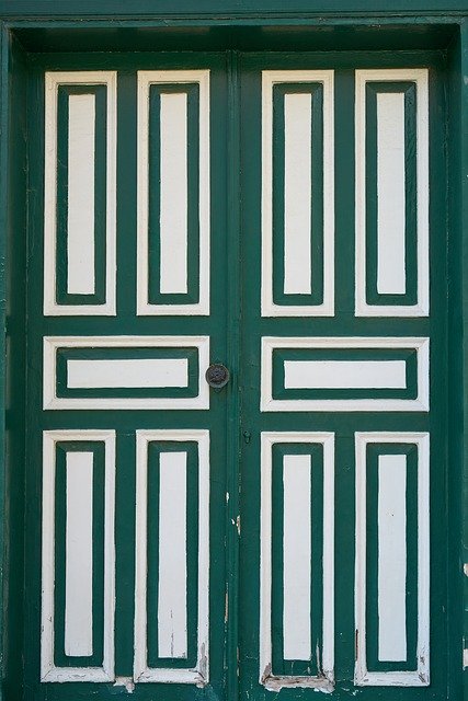Free download Green Wood-Fibre Boards Door -  free photo or picture to be edited with GIMP online image editor