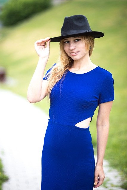 Free graphic greetings hat gesture blue dress to be edited by GIMP free image editor by OffiDocs