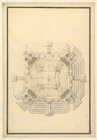 Free download Ground Plan for a Catafalque for a Duke de Berri, probably Charles, Duke de Berri, Grandson of Louis XIV, and 3rd son of Louis, the Dauphin (1685-1714) free photo or picture to be edited with GIMP online image editor
