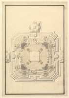 Free download Ground Plan for a Catafalque for Leopold, Duke of Lorraine (d. 1729) free photo or picture to be edited with GIMP online image editor