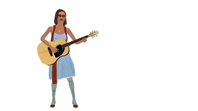 Free download Guitar Female Musician -  free illustration to be edited with GIMP free online image editor