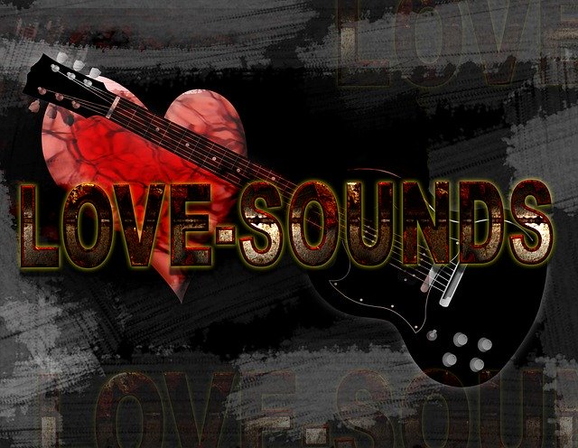 Free download Guitar Love Sound -  free illustration to be edited with GIMP free online image editor