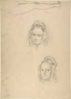 Free download Hagar and Ishmael in the Wilderness (recto); Two Portrait Studies of the Artists Wife, and a Study of a Leg and Torso (verso) free photo or picture to be edited with GIMP online image editor