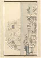 Free download Half Plan and Half Elevation for a Catafalque for an Electress Palatine free photo or picture to be edited with GIMP online image editor