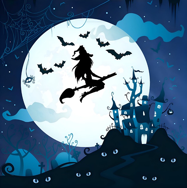 Free download halloween fall witch full moon free picture to be edited with GIMP free online image editor