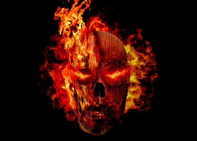 Free download Halloween Skull Fire -  free illustration to be edited with GIMP free online image editor