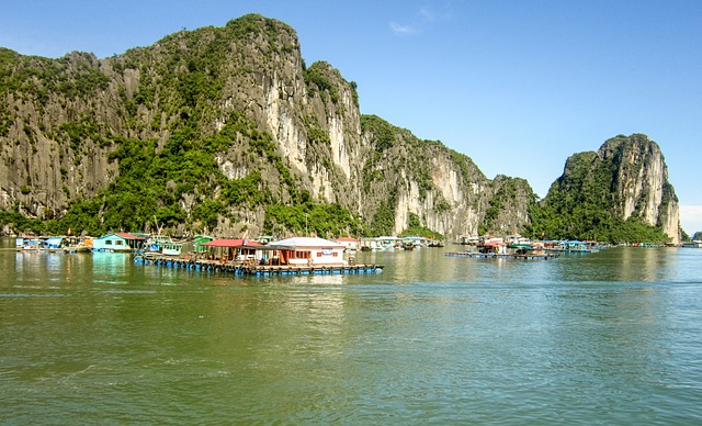 Free download ha long bay vietnam fishing village free picture to be edited with GIMP free online image editor