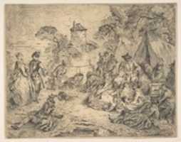 Free download Halte des Troupes (Soldiers and Women in an Encampment) free photo or picture to be edited with GIMP online image editor