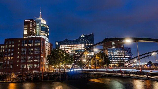 Free download Hamburg Elbe Evening -  free photo or picture to be edited with GIMP online image editor