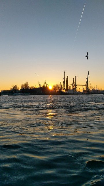 تنزيل Hamburg Sunset Elbe مجانًا - صورة أو صورة مجانية ليتم تحريرها باستخدام محرر الصور عبر الإنترنت GIMP