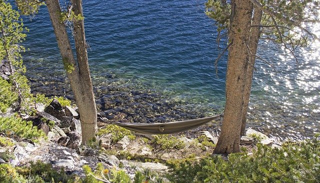 Free picture Hammock Alpine Lake -  to be edited by GIMP free image editor by OffiDocs
