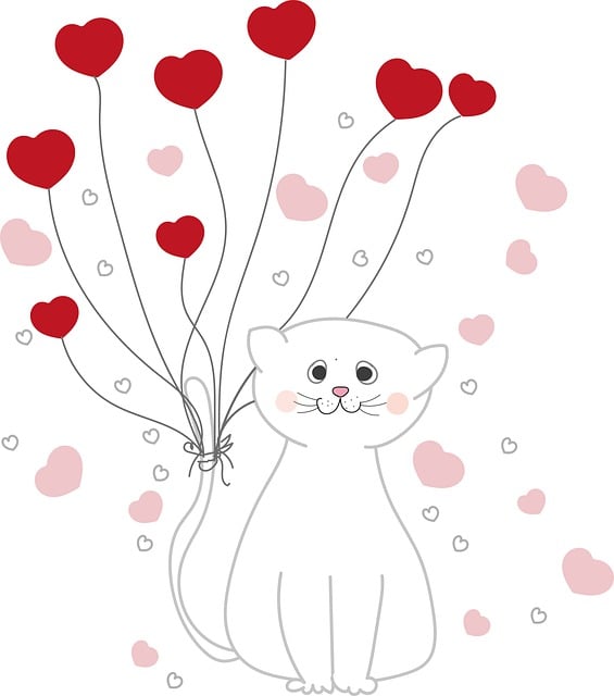 幸せな母の日の猫子猫ハートの無料画像を無料ダウンロード GIMP で編集できる無料オンライン画像エディター