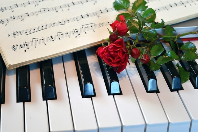 Free download happy mothers day piano red roses free picture to be edited with GIMP free online image editor
