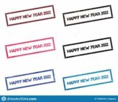 Free picture Happy New Year 2022 rectangular stamp collection to be edited by GIMP online free image editor by OffiDocs