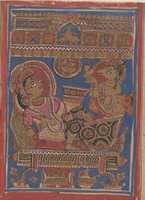 Free download Harinaigamesin Brings the Embryo to Queen Trisala: Folio from a Kalpasutra Manuscript free photo or picture to be edited with GIMP online image editor