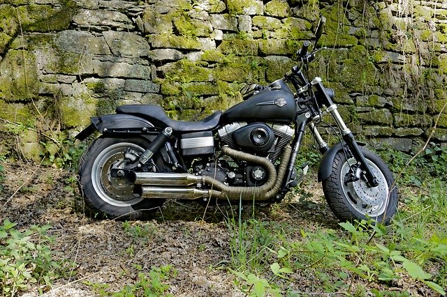 Free download Harley Davidson Fatbob Wall Stone -  free photo or picture to be edited with GIMP online image editor