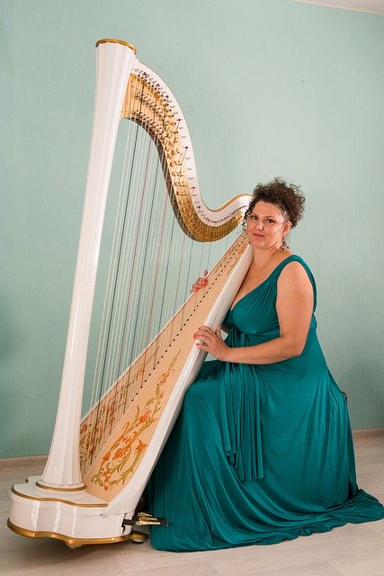 Free download Harp Harpist Musician -  free photo or picture to be edited with GIMP online image editor