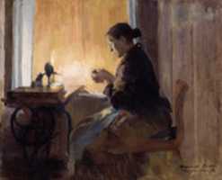 Free download Harriet Backer, By Lamp Light free photo or picture to be edited with GIMP online image editor