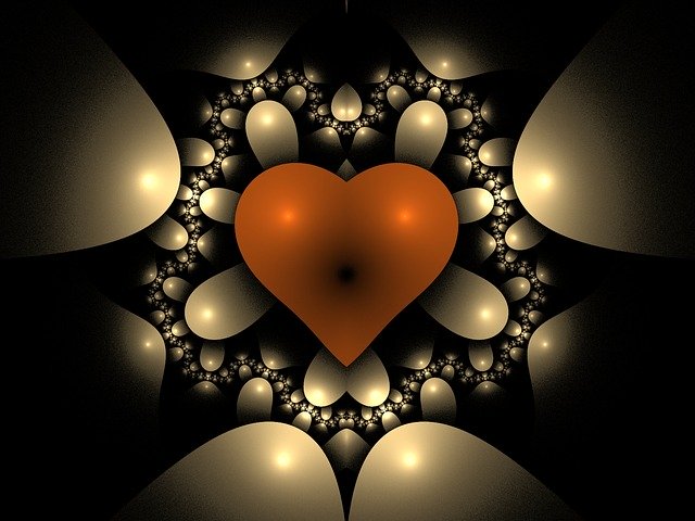 Free download Heart Fractal Love -  free illustration to be edited with GIMP free online image editor