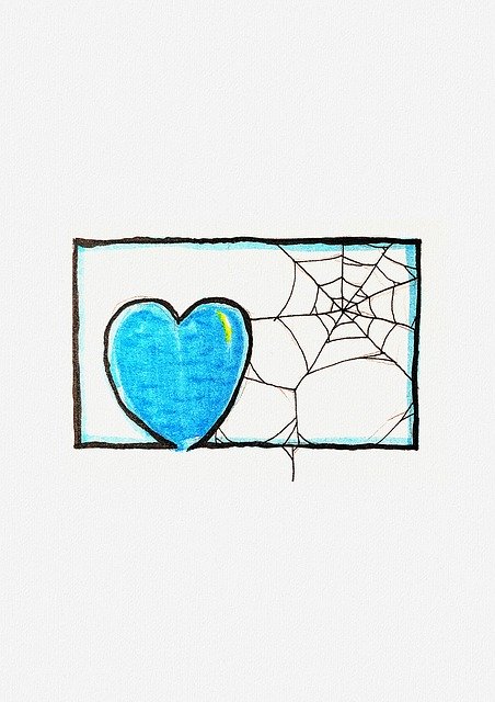 Free download Heart Shape Love Spider Web -  free illustration to be edited with GIMP free online image editor