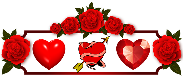 Free download Hearts Valentines Day Flowers Rose free illustration to be edited with GIMP online image editor