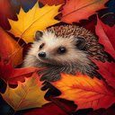 Hedgehog and maple leaf wallpaper  screen for extension Chrome web store in OffiDocs Chromium