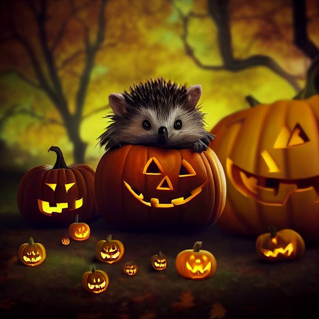 Free download hedgehog halloween jack olanterns free picture to be edited with GIMP free online image editor