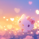 Hello Kitty Hearts Sunset Glow Live Wallpaper  screen for extension Chrome web store in OffiDocs Chromium