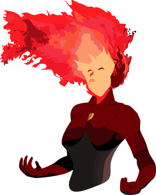 Free download Hero With Hair On Fire Woman - Free vector graphic on Pixabay free illustration to be edited with GIMP free online image editor