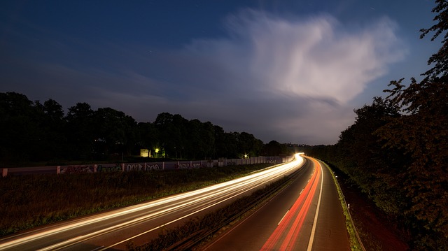 Free graphic highway at night long exposure to be edited by GIMP free image editor by OffiDocs