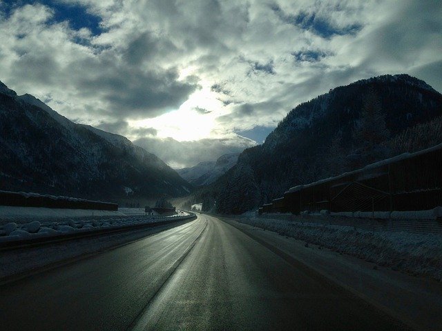 Template Photo Highway Winter Snow -  for OffiDocs