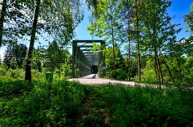 Free download Hiking Bridge Nature Pedestrian -  free photo or picture to be edited with GIMP online image editor