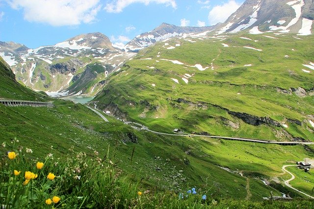 Téléchargement gratuit de Montagnes du barrage de la Hochlapenstrasse - photo ou image gratuite à modifier avec l'éditeur d'images en ligne GIMP