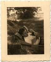 Free download Horace with a kitten at the camp, 1939 free photo or picture to be edited with GIMP online image editor