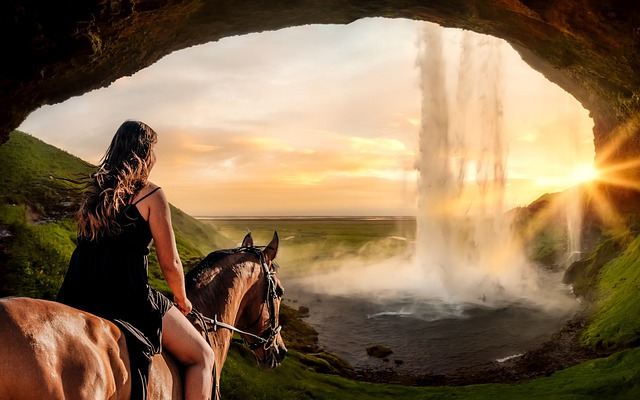 Free download horse woman waterfall riding dream free picture to be edited with GIMP free online image editor