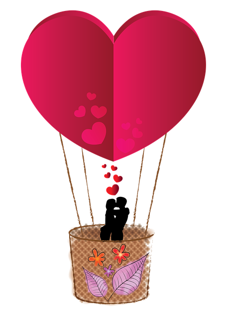 Free download Hot Air Balloon Heart Decorative -  free illustration to be edited with GIMP free online image editor