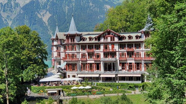 Free download Hotel Giessbach Lake Brienz -  free photo or picture to be edited with GIMP online image editor