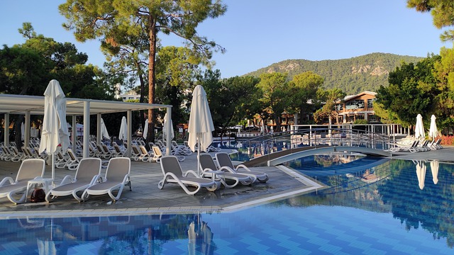 Free download hotel rixos sungate 5 pool sun beds free picture to be edited with GIMP free online image editor