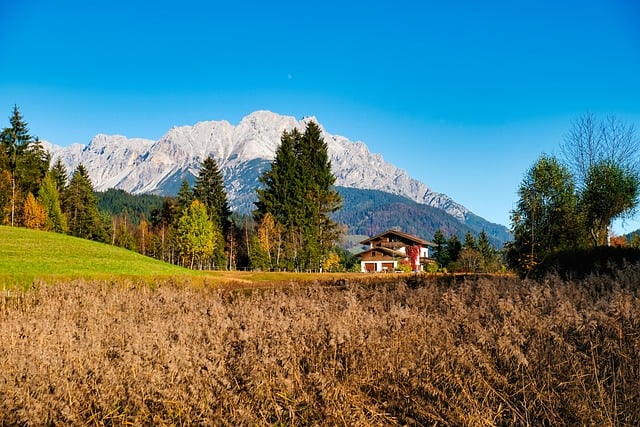 Descargue gratis la imagen gratuita del paisaje de la naturaleza de las montañas de la casa para editar con el editor de imágenes en línea gratuito GIMP
