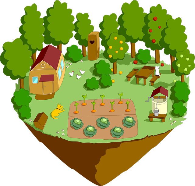 Free download House Vegetable Garden Village -  free illustration to be edited with GIMP free online image editor