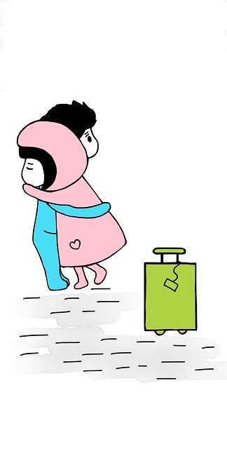 Free download Hug Goodbye Boy And Girl -  free illustration to be edited with GIMP free online image editor