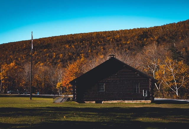 Free download hut cabin fall autumn sky free picture to be edited with GIMP free online image editor