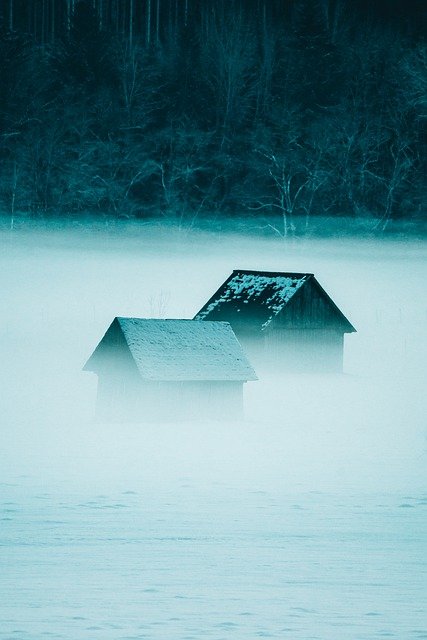 Free download hut snow fog winter cold outdoors free picture to be edited with GIMP free online image editor