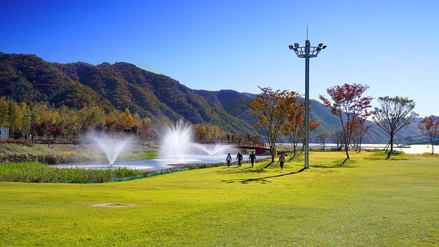 Free download hwacheon fountain pond park travel free picture to be edited with GIMP free online image editor
