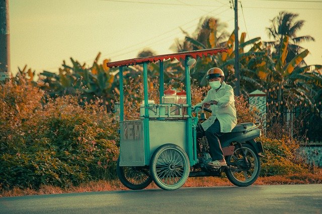 Free download ice cream vendor motorcycle road free picture to be edited with GIMP free online image editor